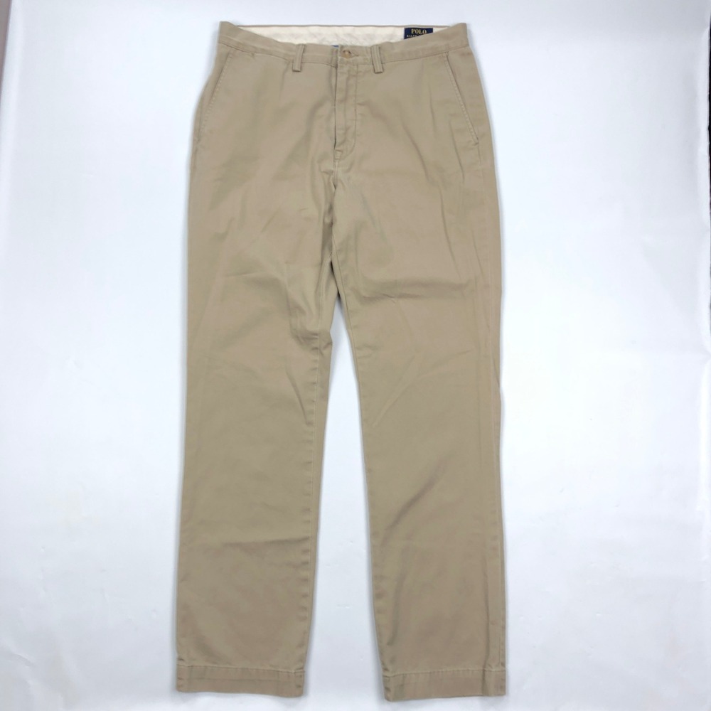 Polo Ralph Lauren Classic Fit Chino Pants Tan Khaki Cotton Twill 34x34 Mens